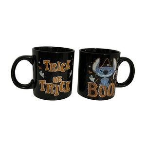 Lilo & Stitch Boo Halloween 20oz Jumbo Ceramic Set Of 2 Mug Brand New